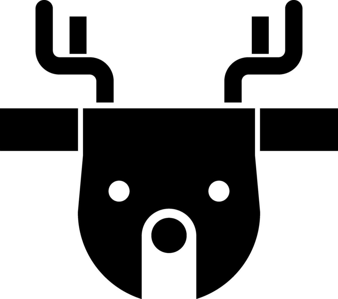 Glyph icon of Reindeer face in flat style. vector