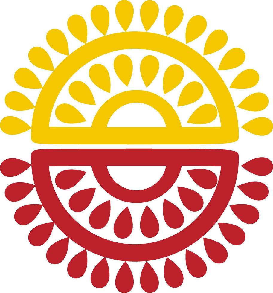 Illustration of red and yellow floral element. vector