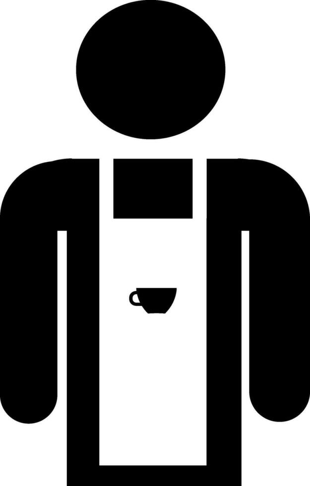 Character of Black and White faceless man wearing apron. vector