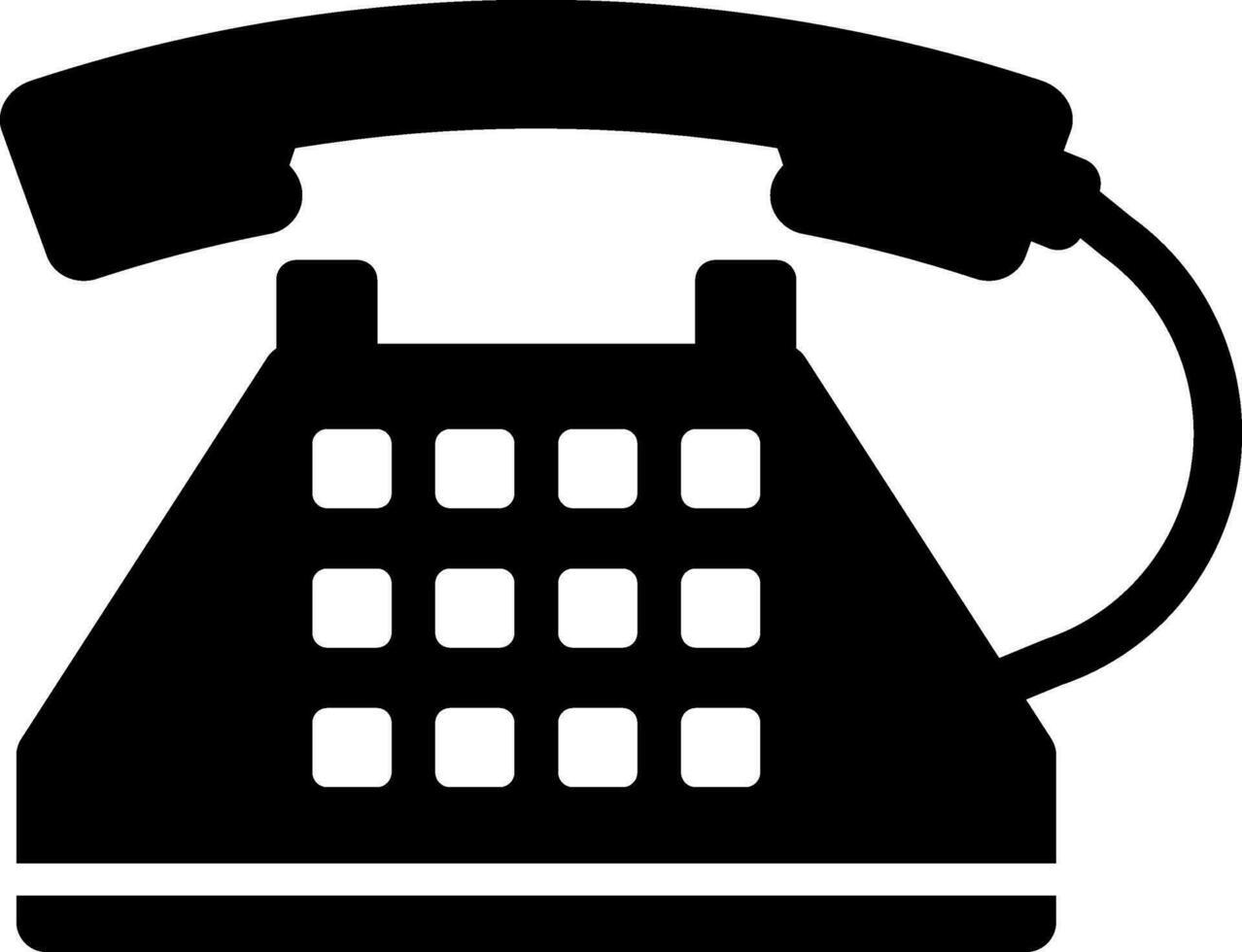 Vintage Telephone Black and White icon. vector