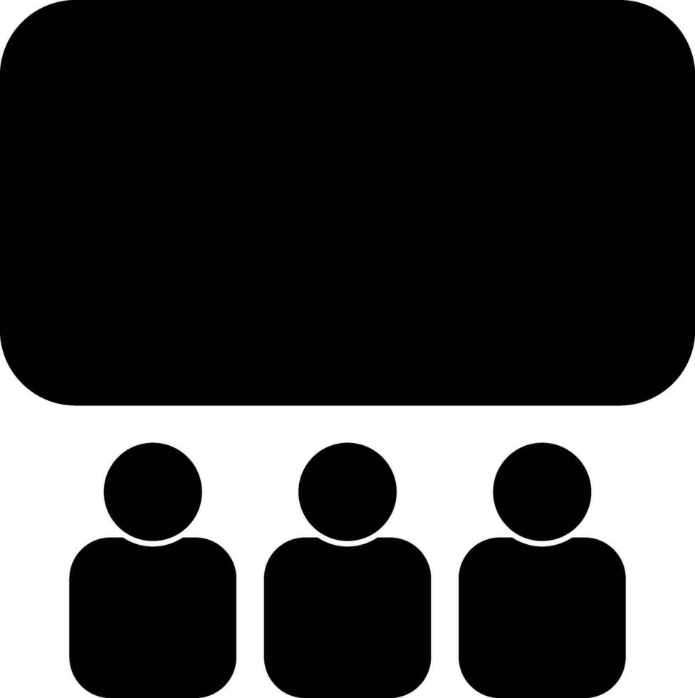 Icon of movie theater with audience. vector