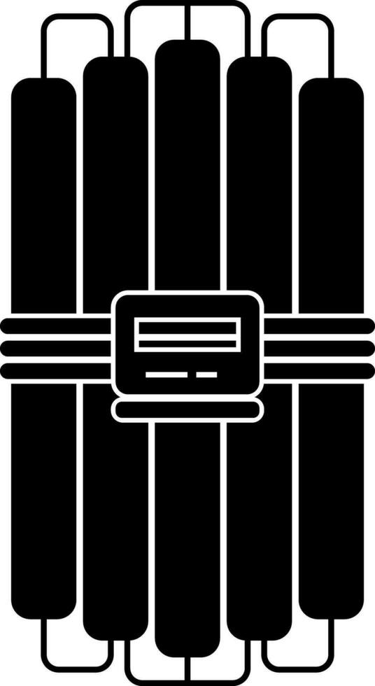 Flat style time bomb in Black and White color. vector