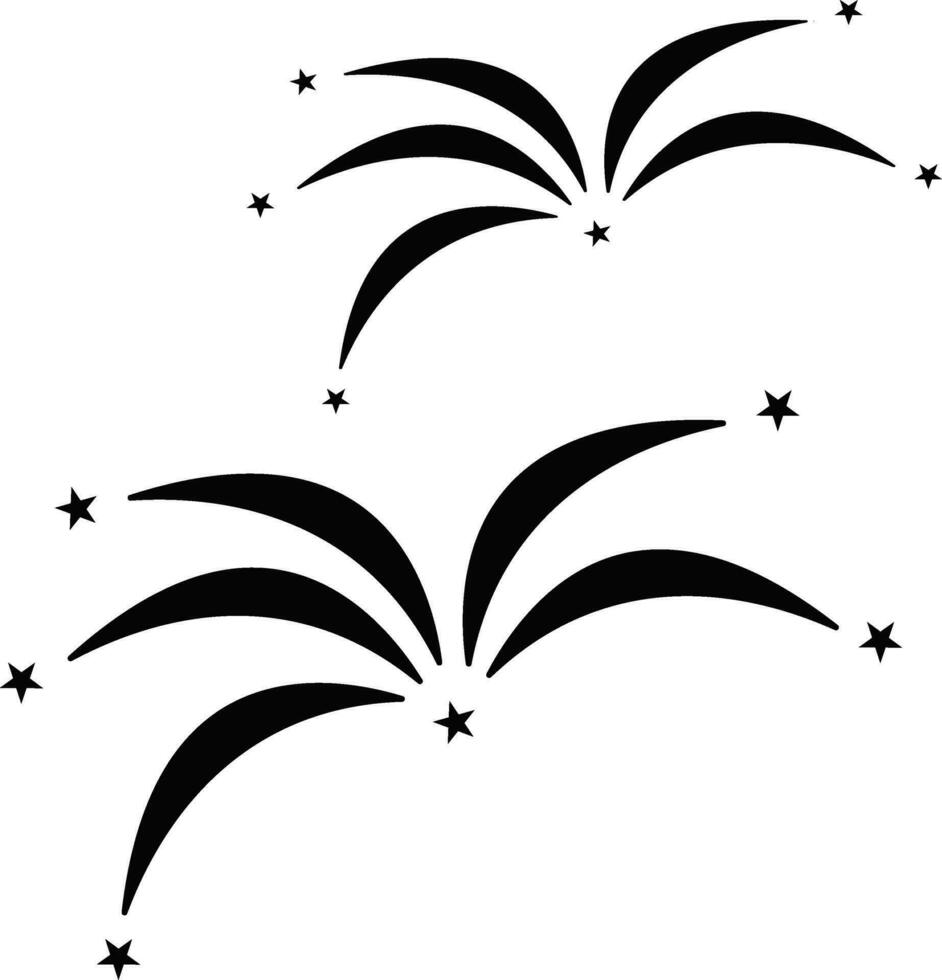 Burning black laying sparklers. vector