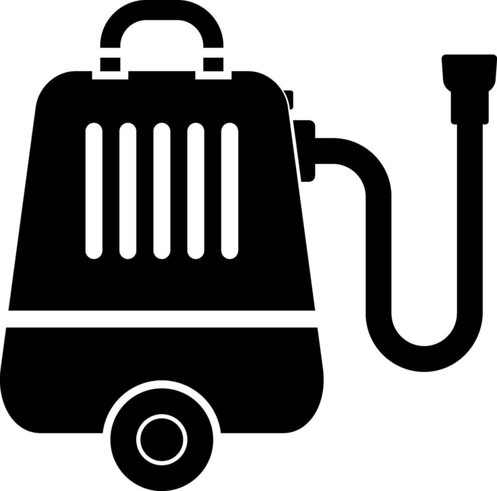 Black and White icon of Vacuum cleaner. vector