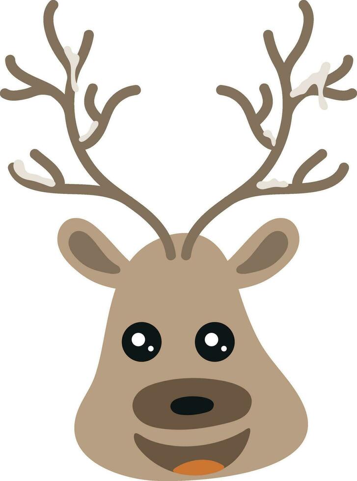 Character of a reindeer face with horns. vector