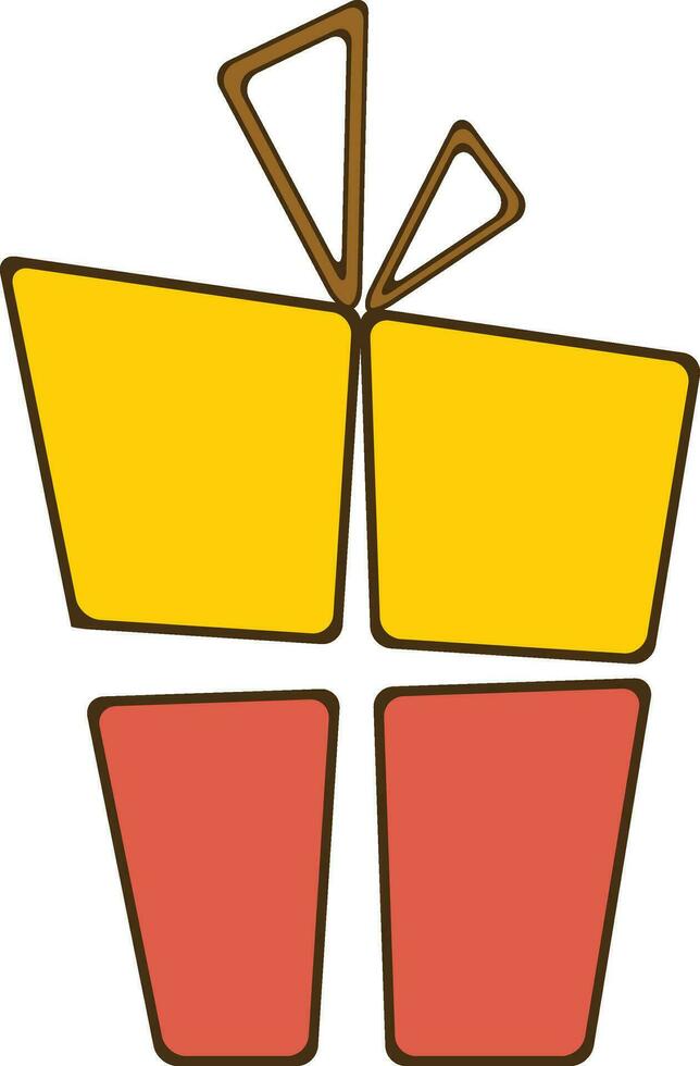 naranja y amarillo regalo caja con arco cinta. vector