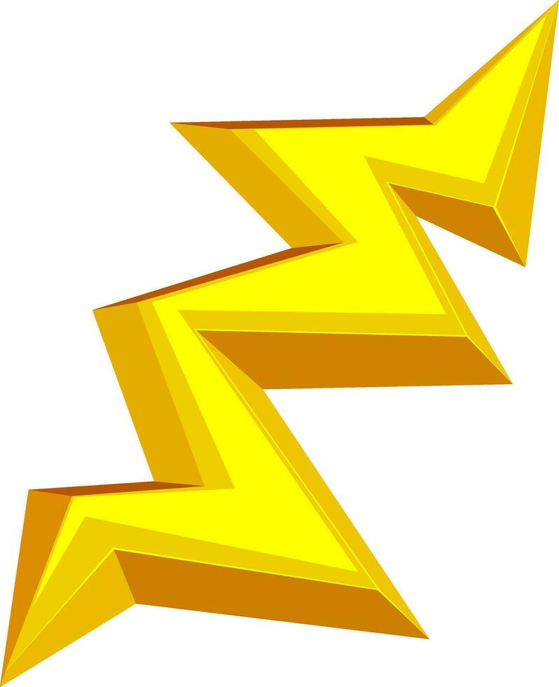 3D lightning in yellow color. vector