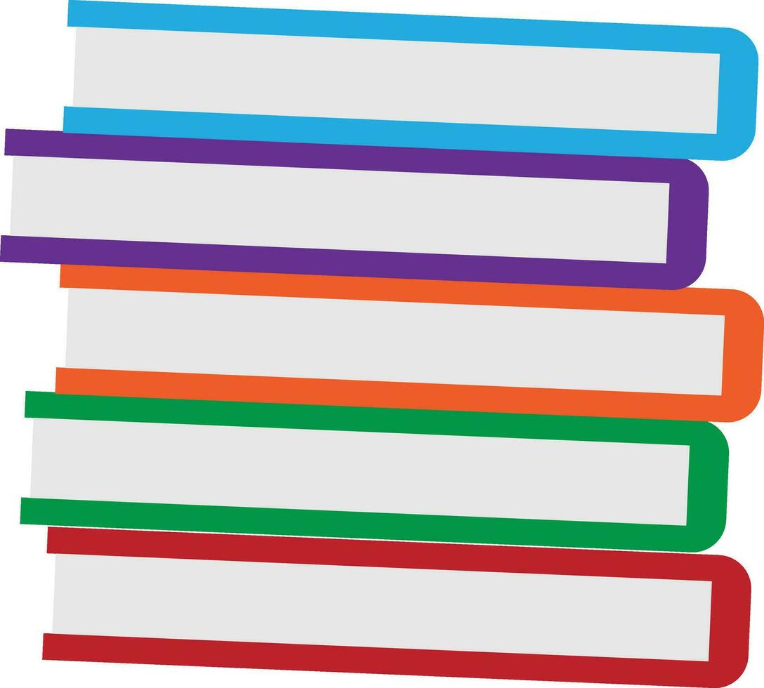 Multicolored books stack icon. vector