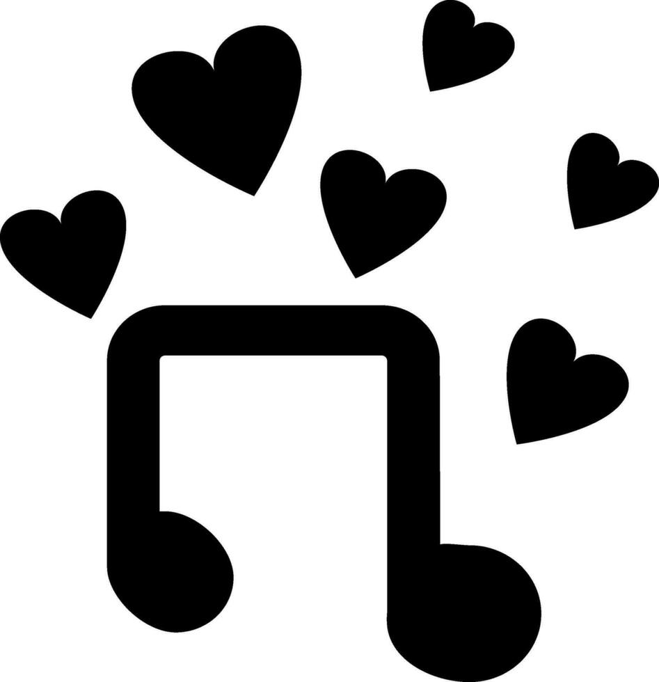 Music Note icon with hearts. vector