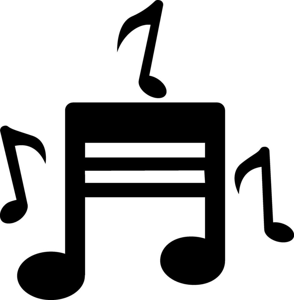 Black Music Notes glyph icon. vector