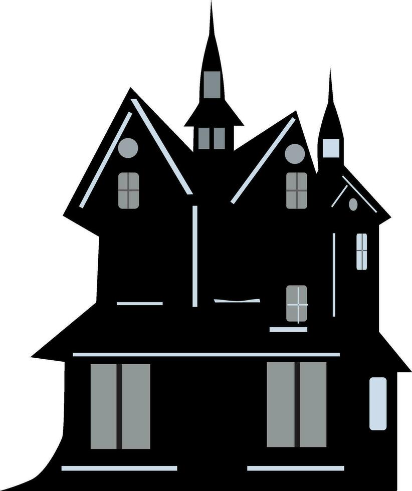 Illustration of halloween haunted house. vector