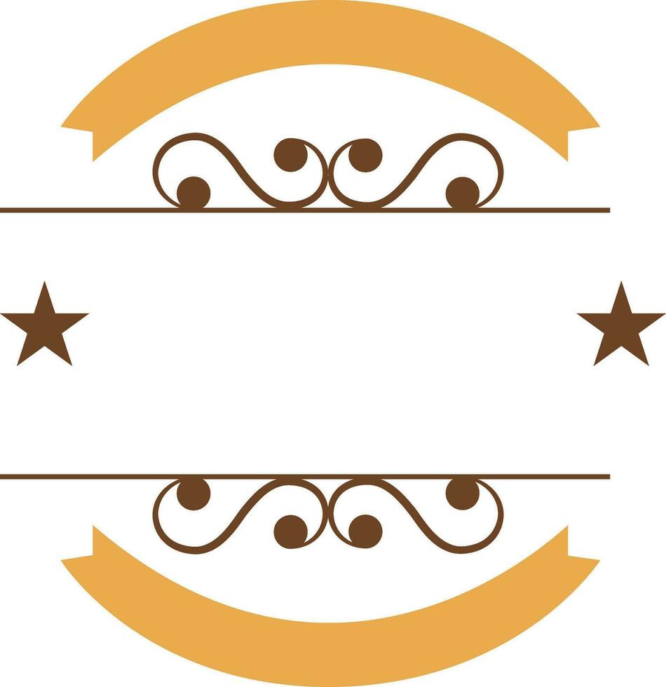 Floral frame with blank ribbons. vector