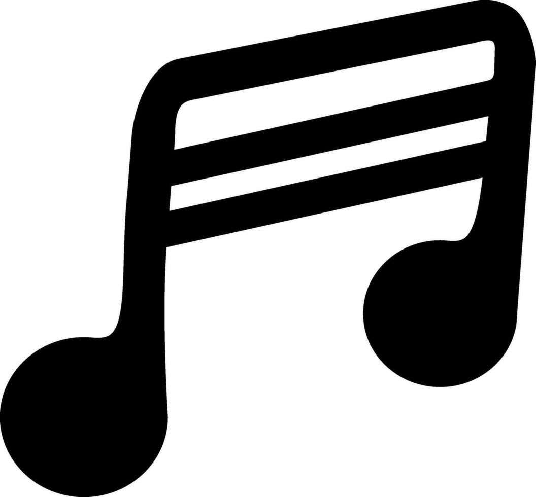 Black Music Note glyph icon. vector