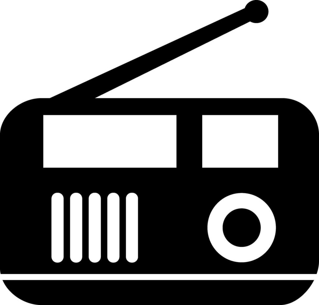Glyph icon of Radio with antenna. vector