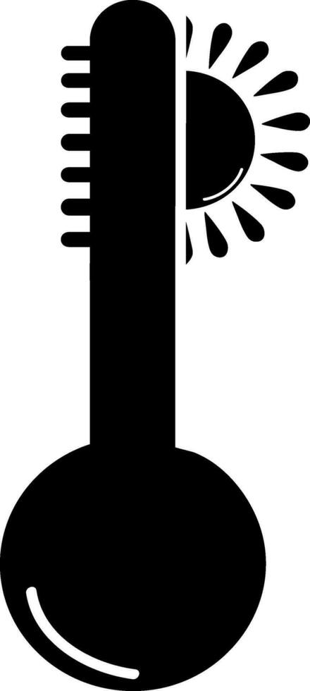 Illustration of thermometer with sun. vector
