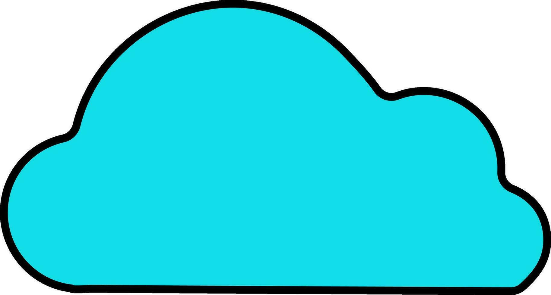 Blue cloud in flat style. vector