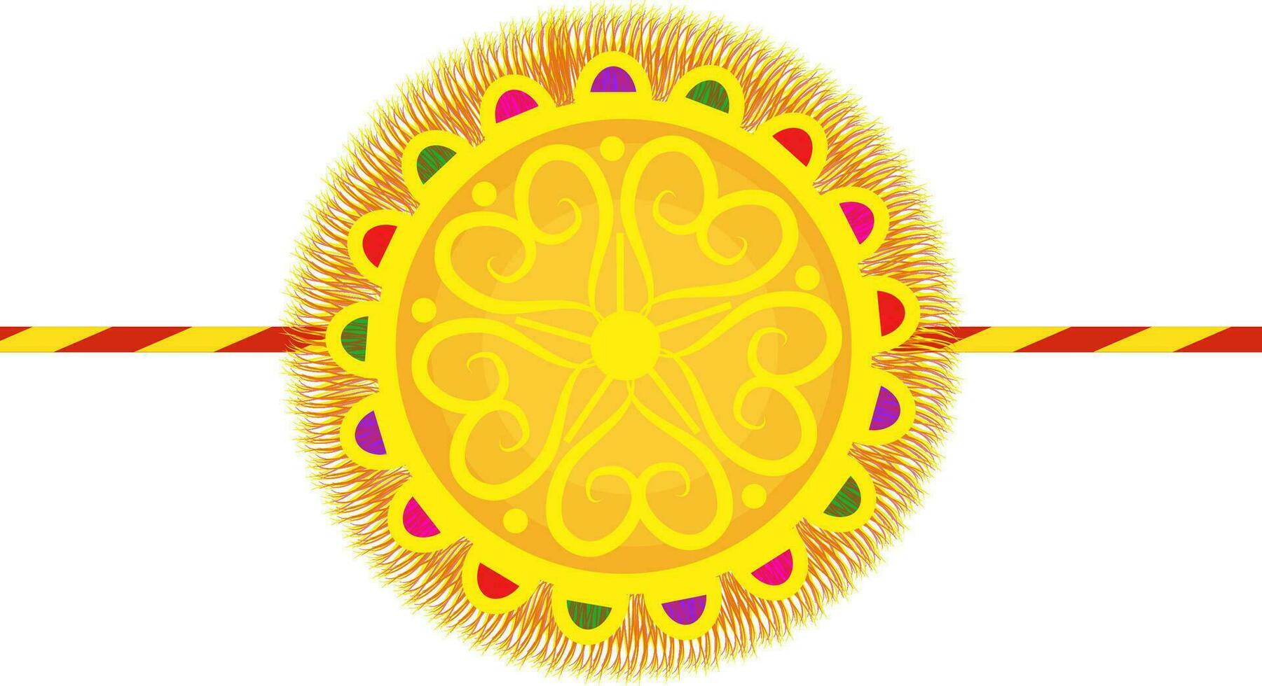 Yellow floral Rakhi for Raksha Bandhan. vector