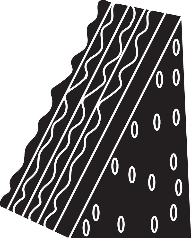 black and white pastry in flat style. vector