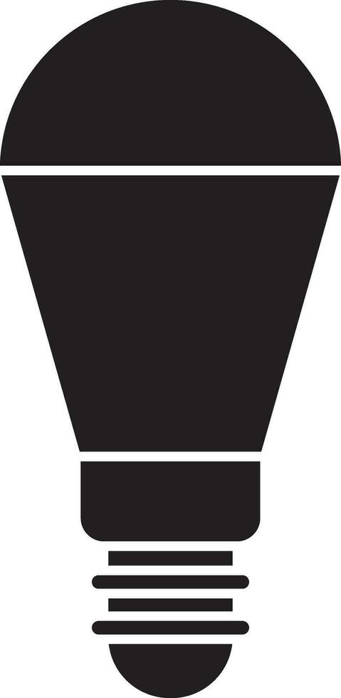 ligero bulbo icono en negro y blanco color. vector