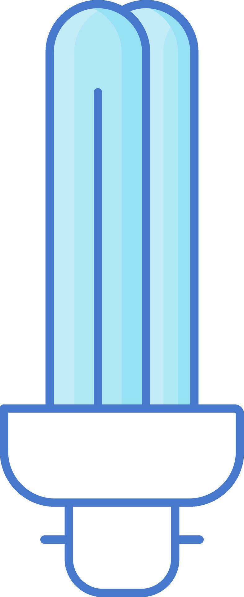 CFL Compact Fluorescent Light Bulb Icon In Blue And White Color