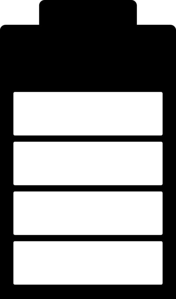 Black and white battery in flat style. vector