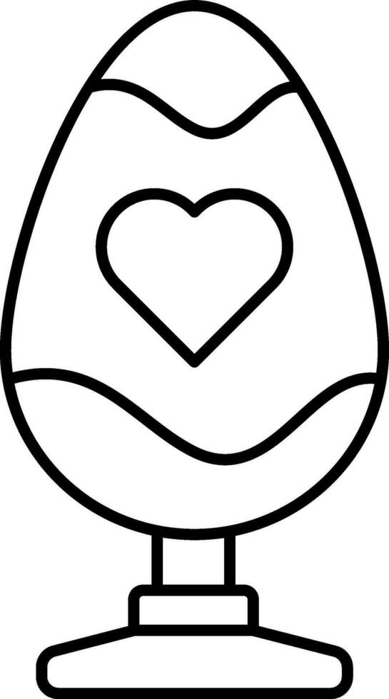 Easter Egg Cup icon in thin line art. vector