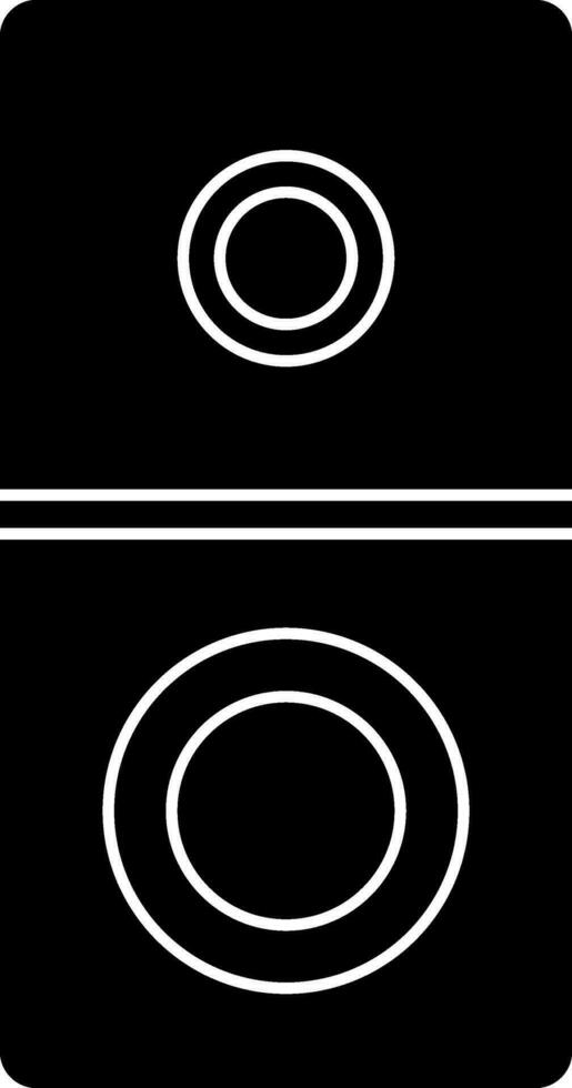 Black and white speaker in flat style. Glyph icon or symbol. vector
