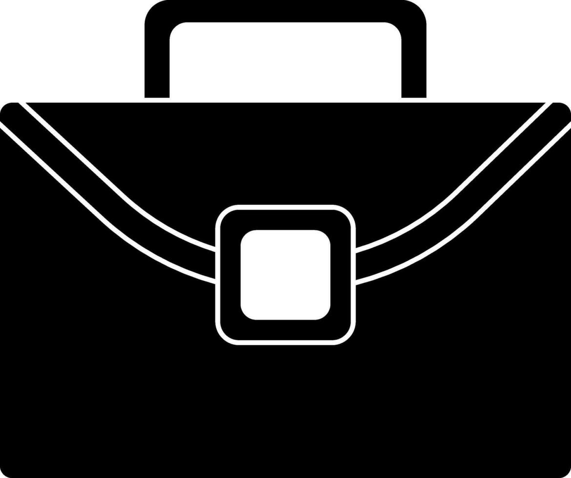 Black and white icon of briefcase in isolated. vector