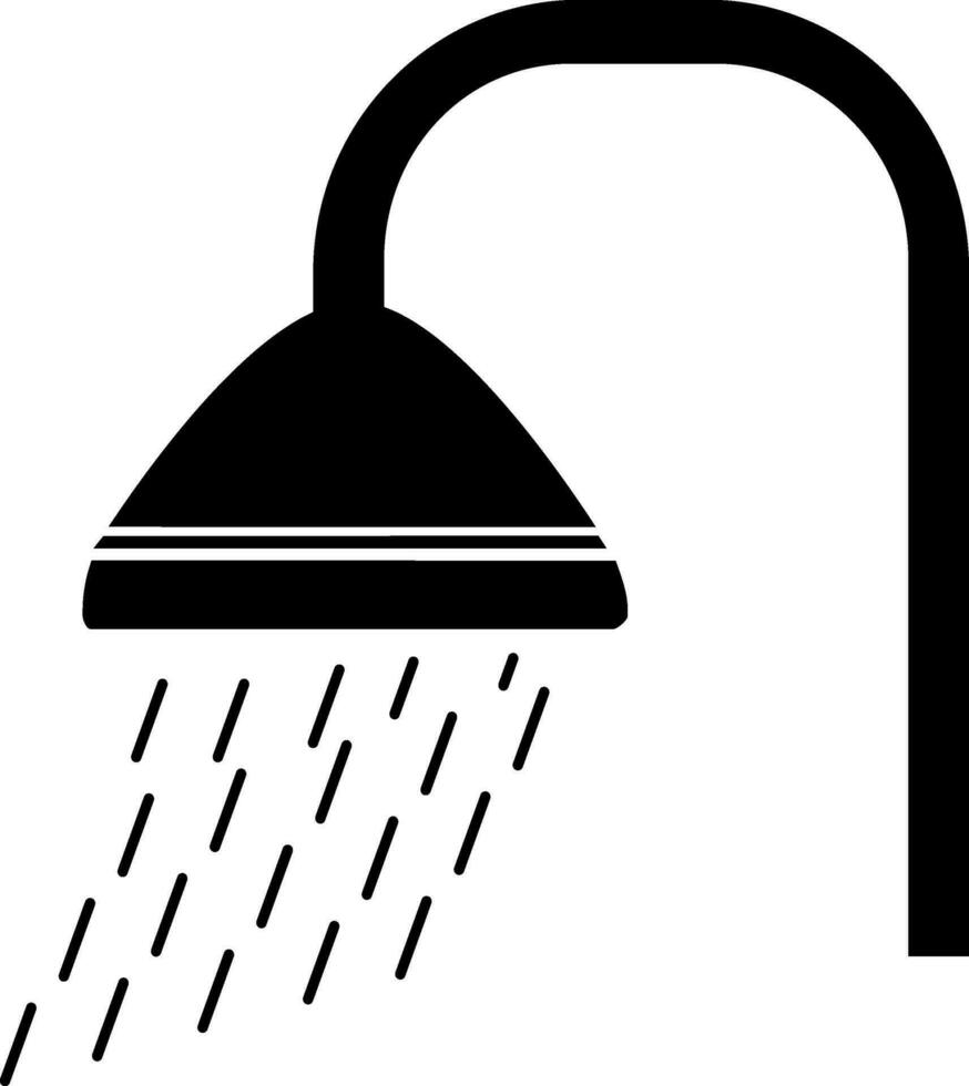 Black and white shower. vector