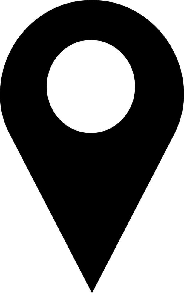 Black and white map pointer. vector