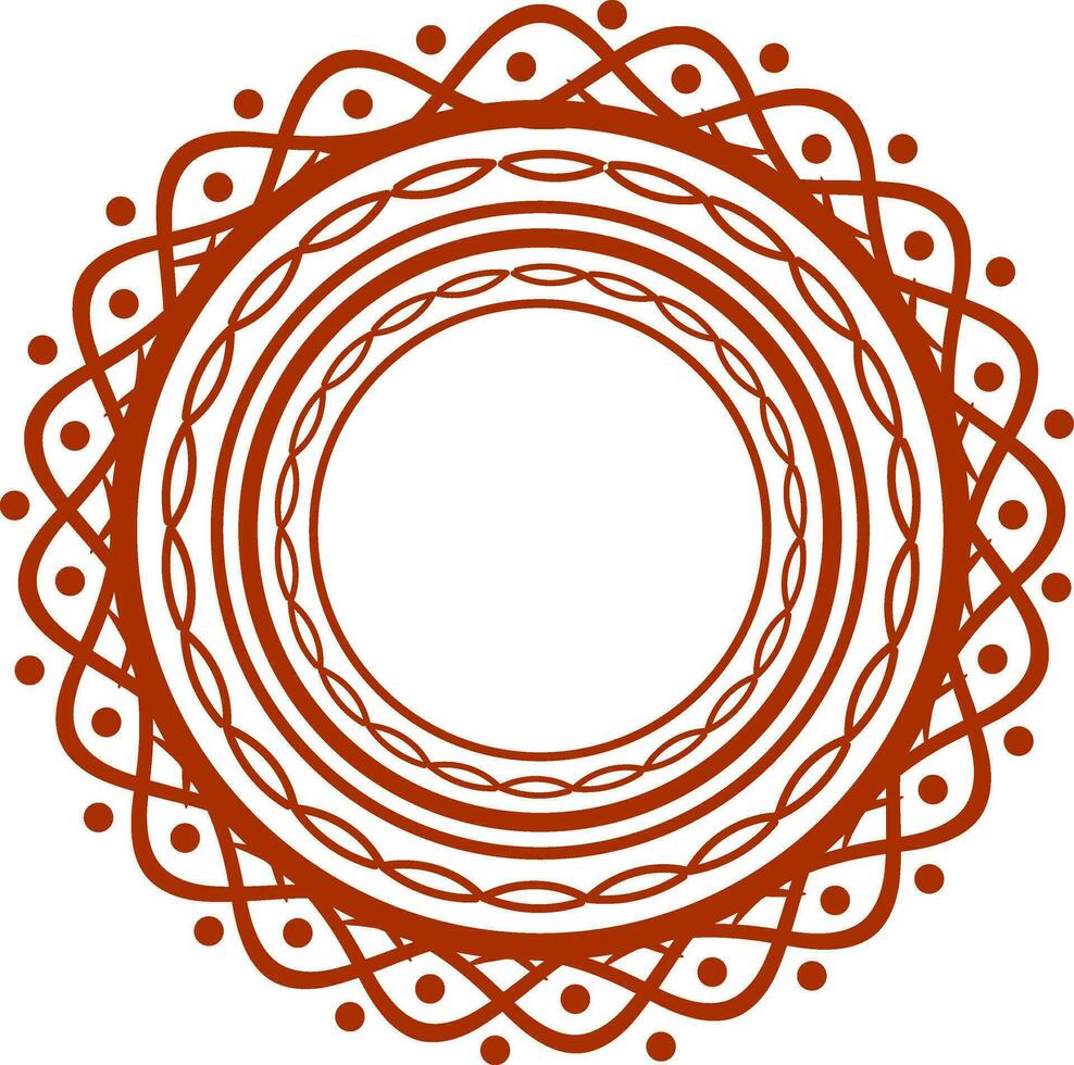 Ornamental frame in rounded shape. vector