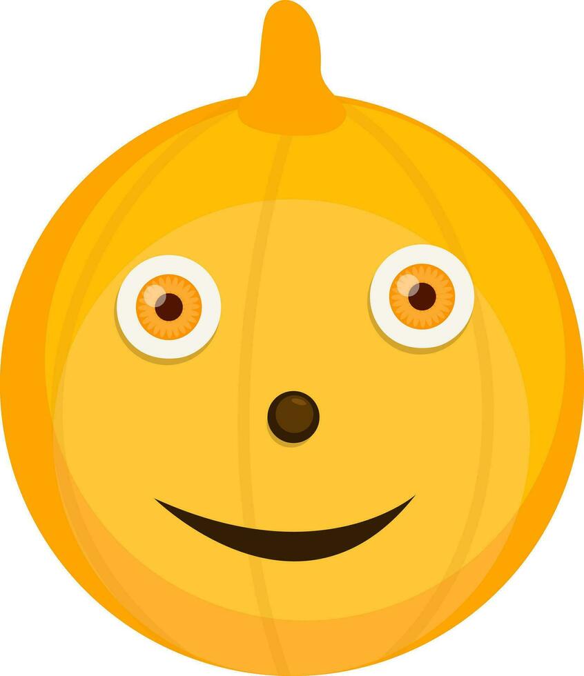 Yellow pumpkin for Halloween concept. vector