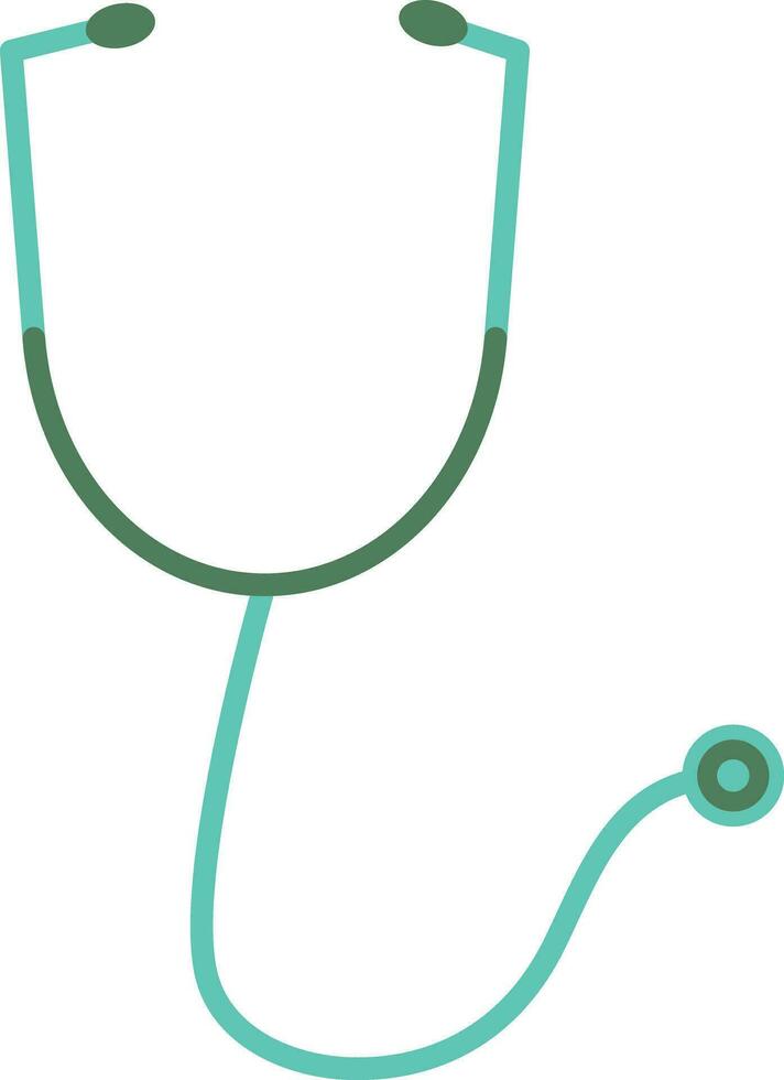 Illustration of green stethoscope icon. vector