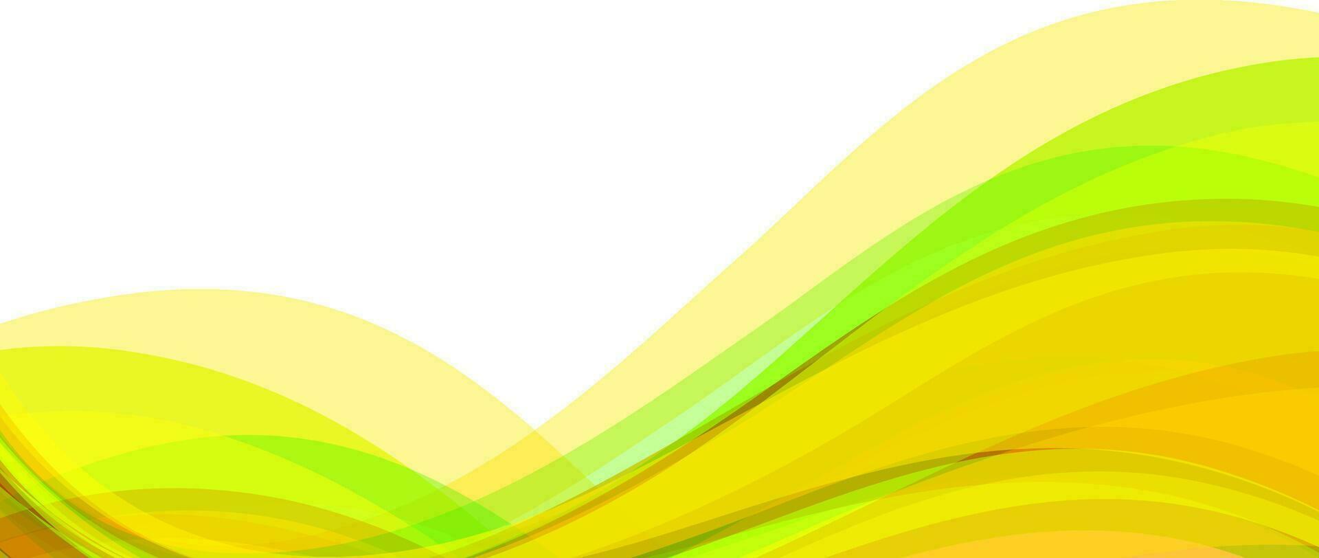 Abstract yellow and green waves design. vector
