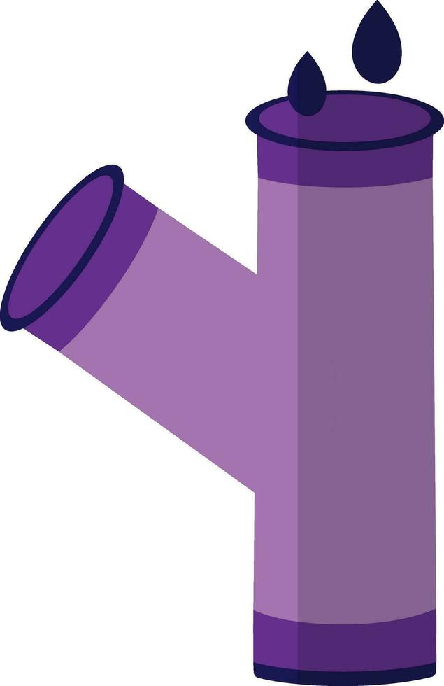 Flat style joint pipes in purple color. vector