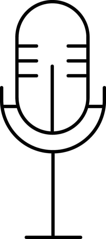 Black Stroke Illustration Of Microphone Icon. vector