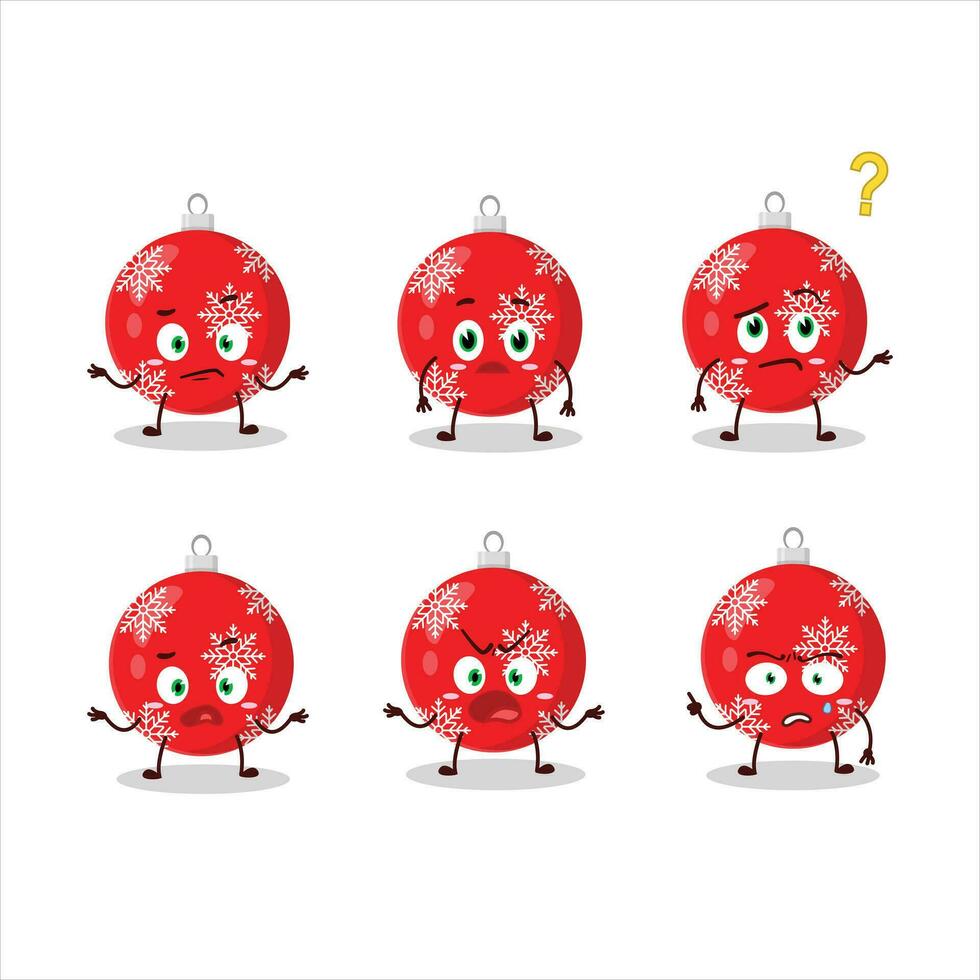 dibujos animados personaje de Navidad pelota rojo con qué expresión vector