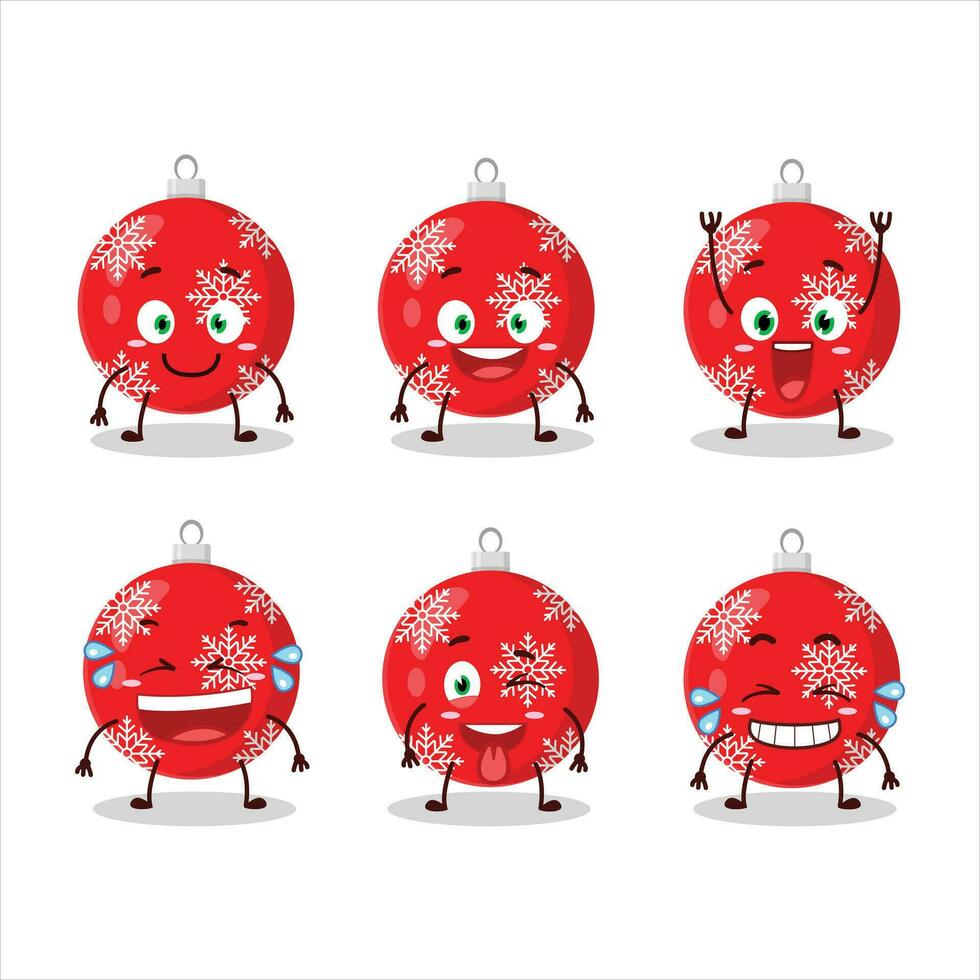 Cartoon character of christmas ball red with smile expression vector