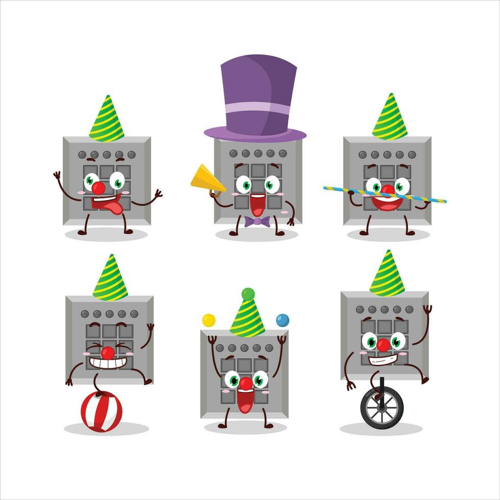 Cartoon character of button task with various circus shows vector