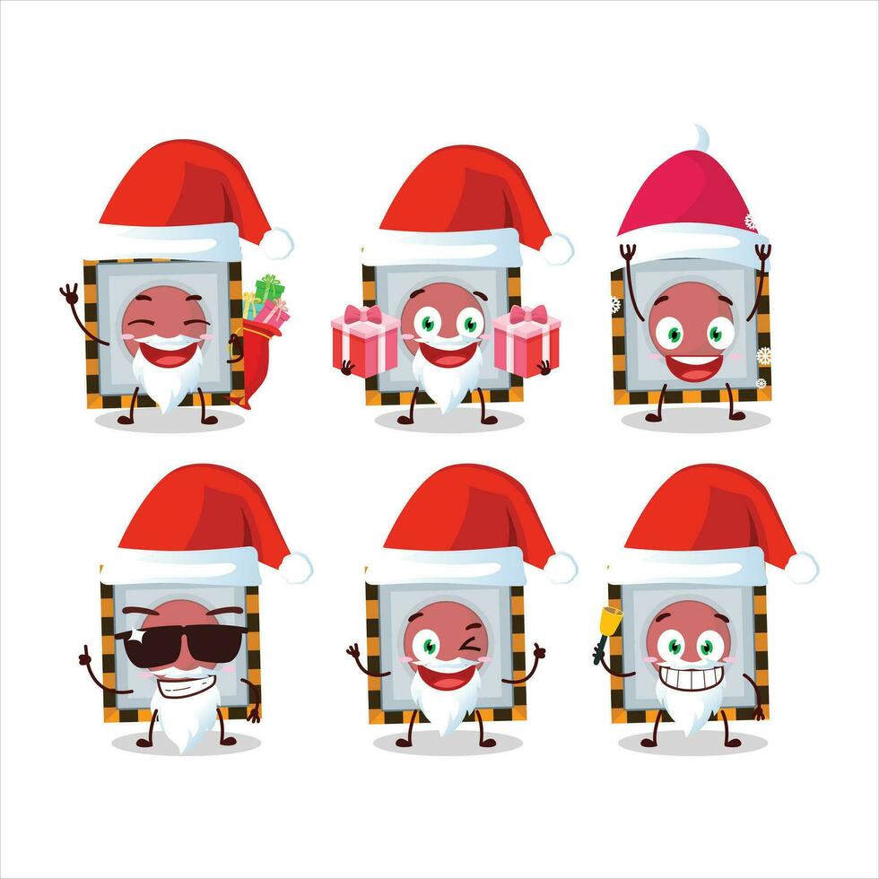 Santa Claus emoticons with emergency button cartoon character vector