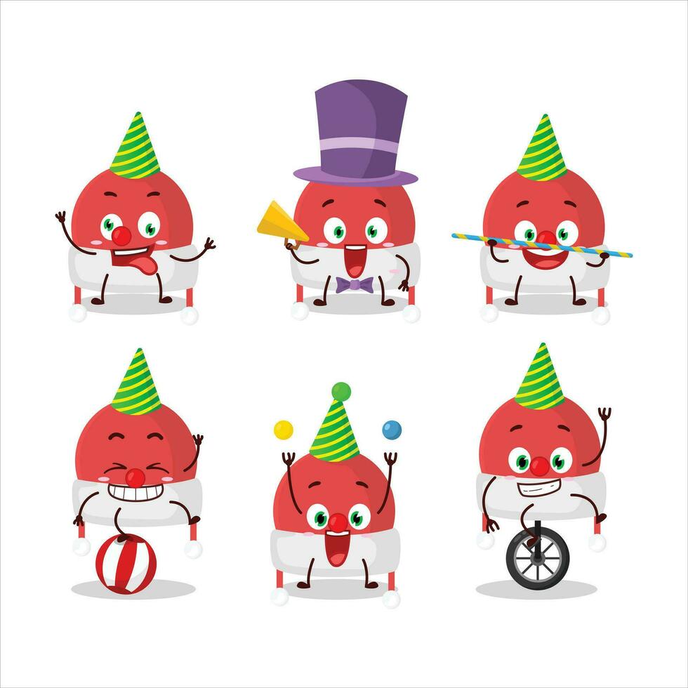 Cartoon character of christmas hat with various circus shows vector