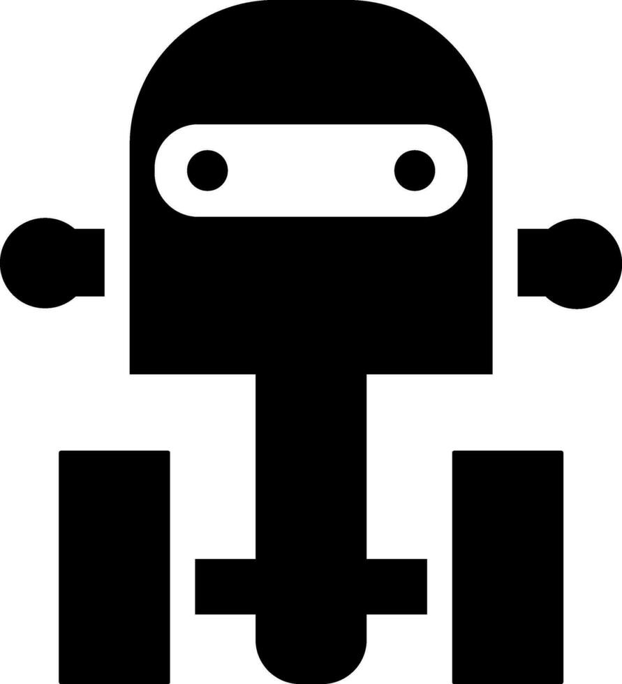 Wheeled robot glyph icon. vector