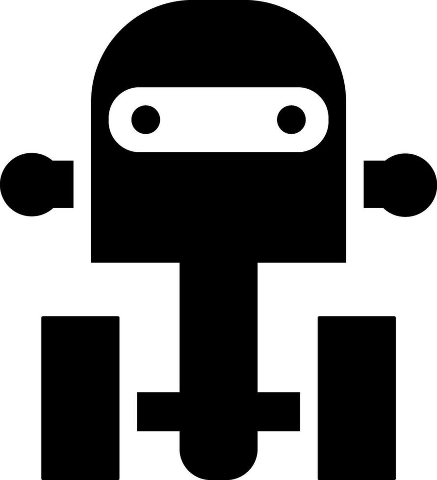 con ruedas robot glifo icono. vector