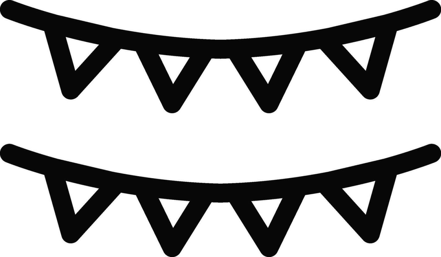 Illustration of bunting icon in flat style. vector