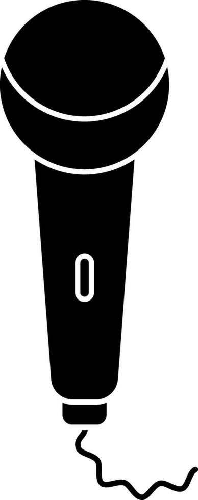 Glyph microphone icon. vector