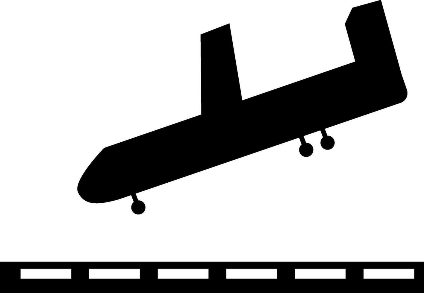 Isolated icon of landing airplane. vector