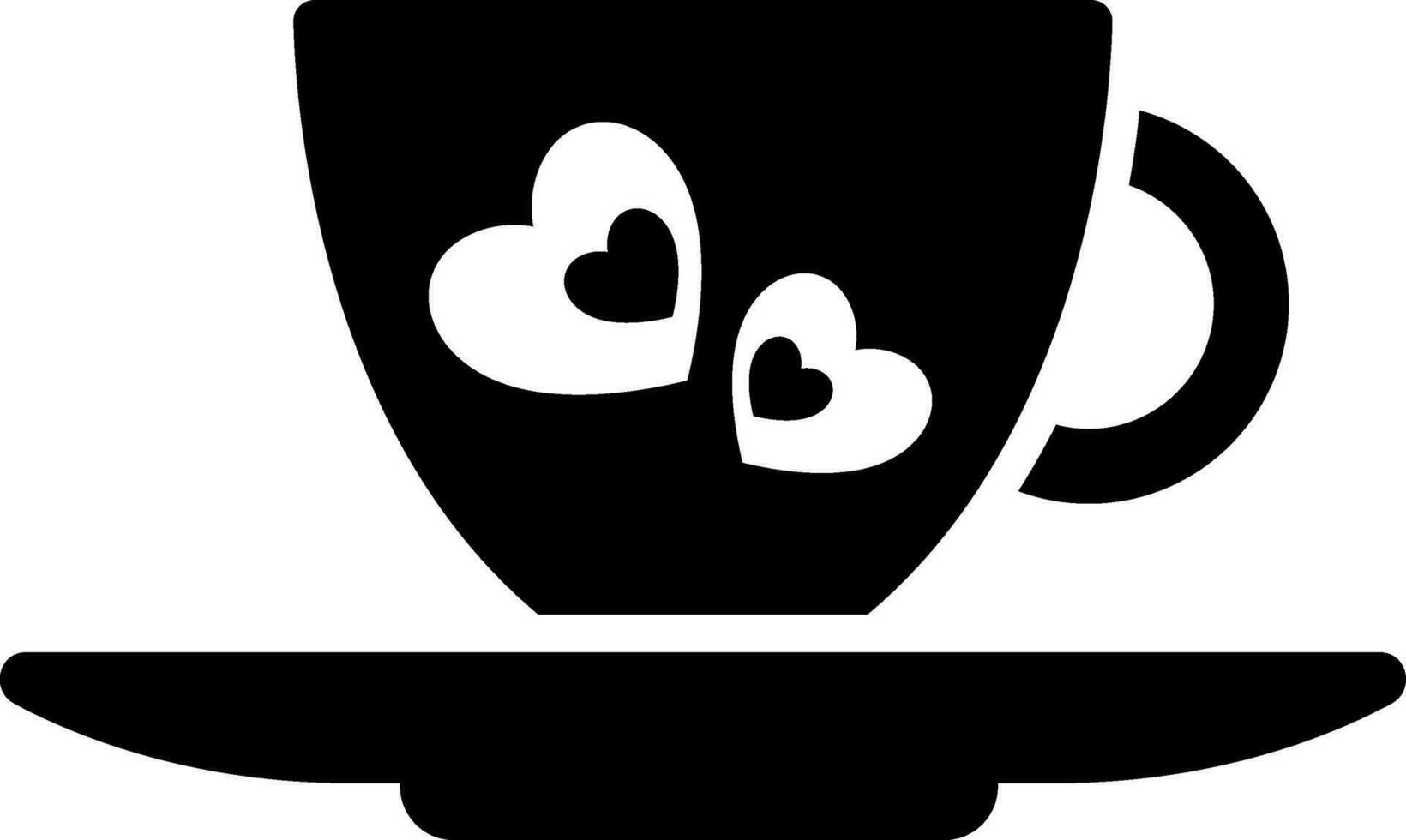 Loving tea or coffee drink icon in Black and White color. vector