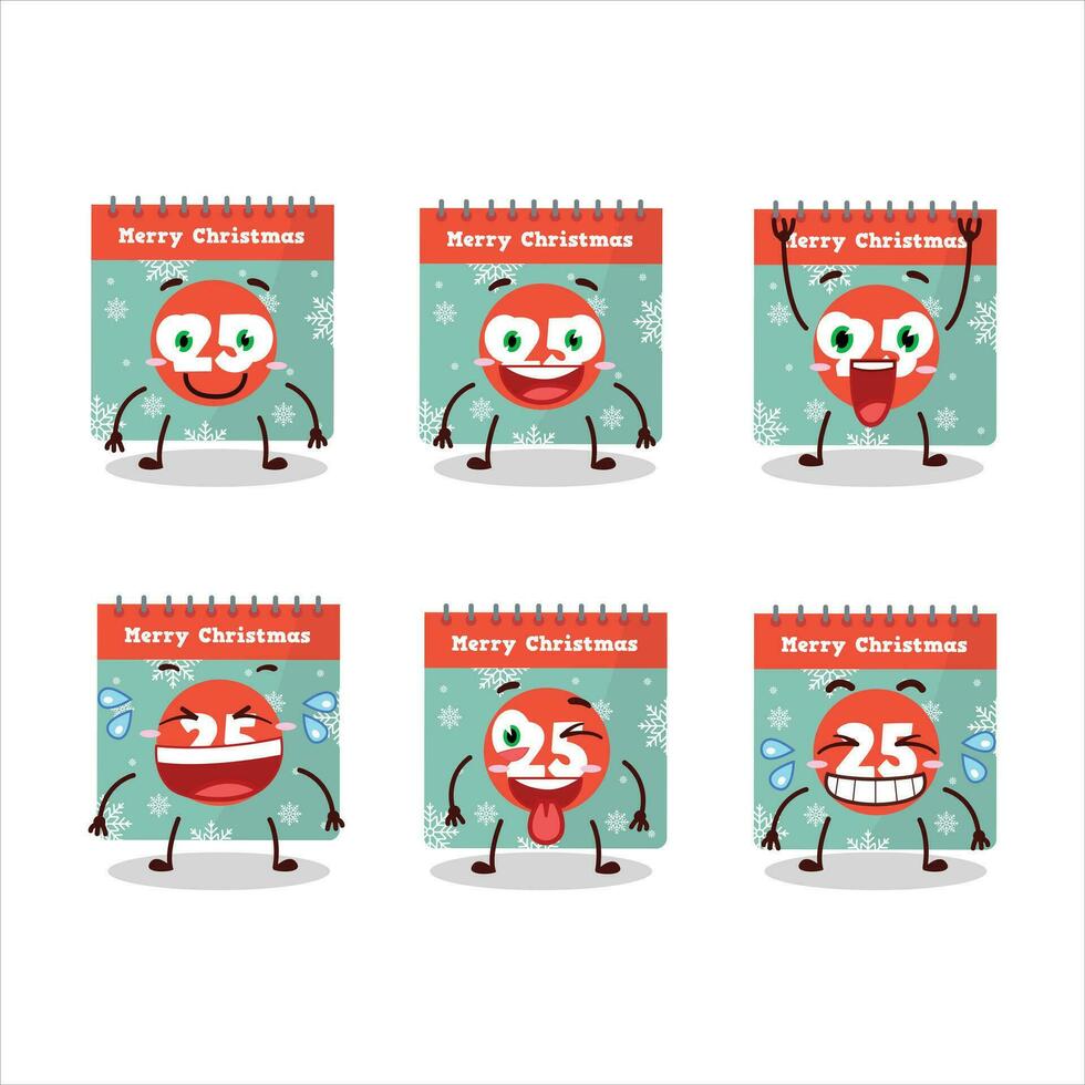 Cartoon character of 25th december calendar with smile expression vector