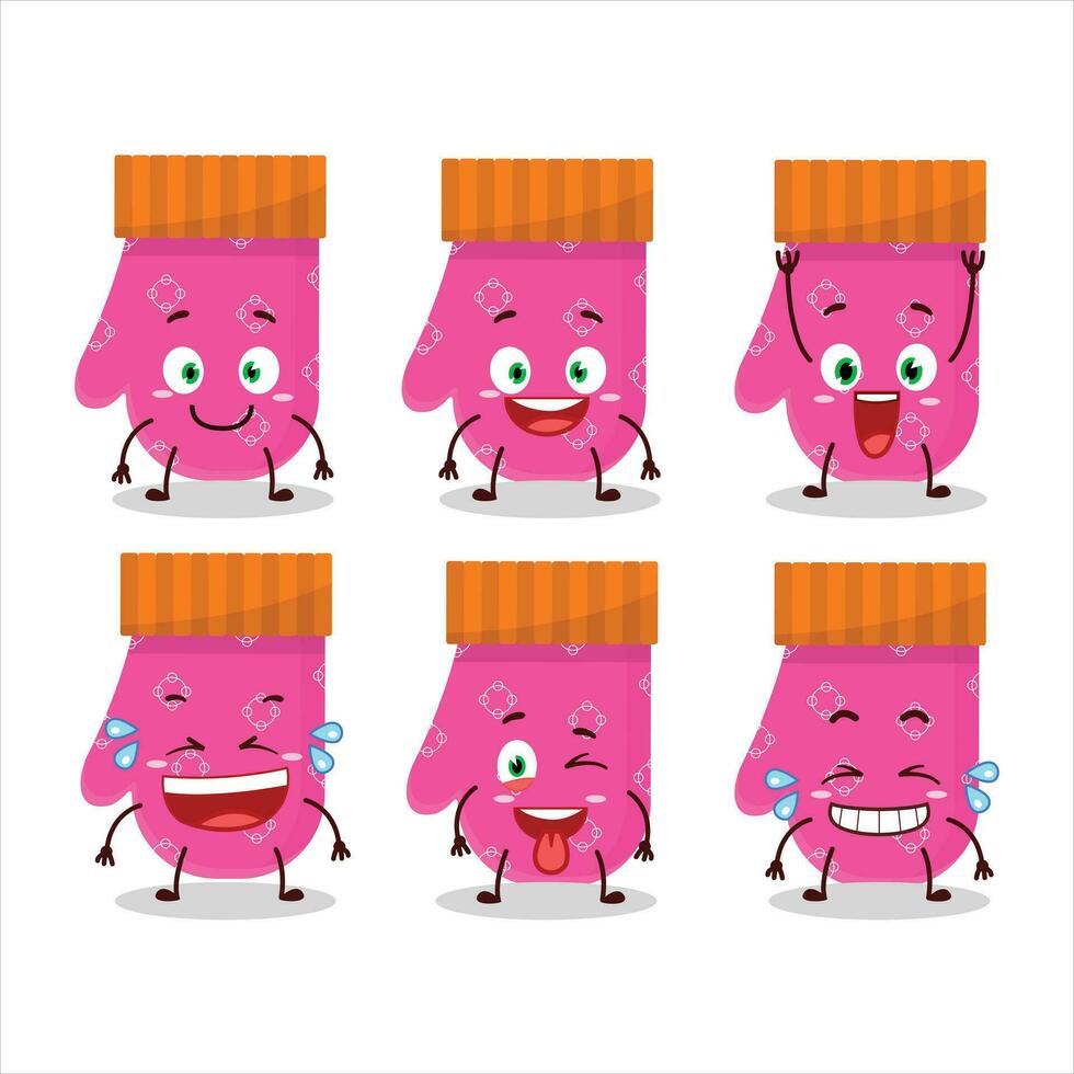 Cartoon character of pink gloves with smile expression vector