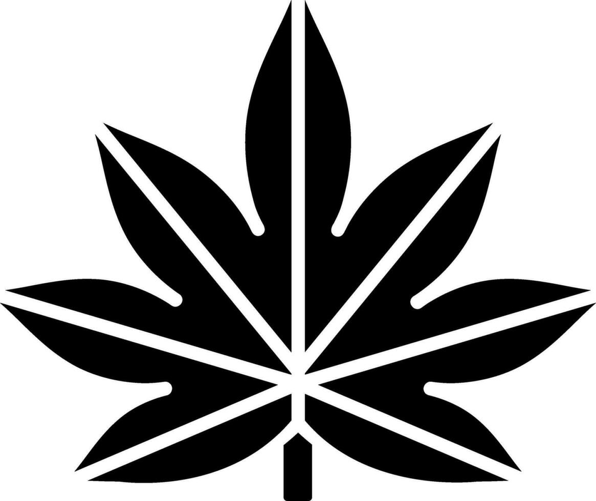 Maple leaf icon in Black and White color. vector